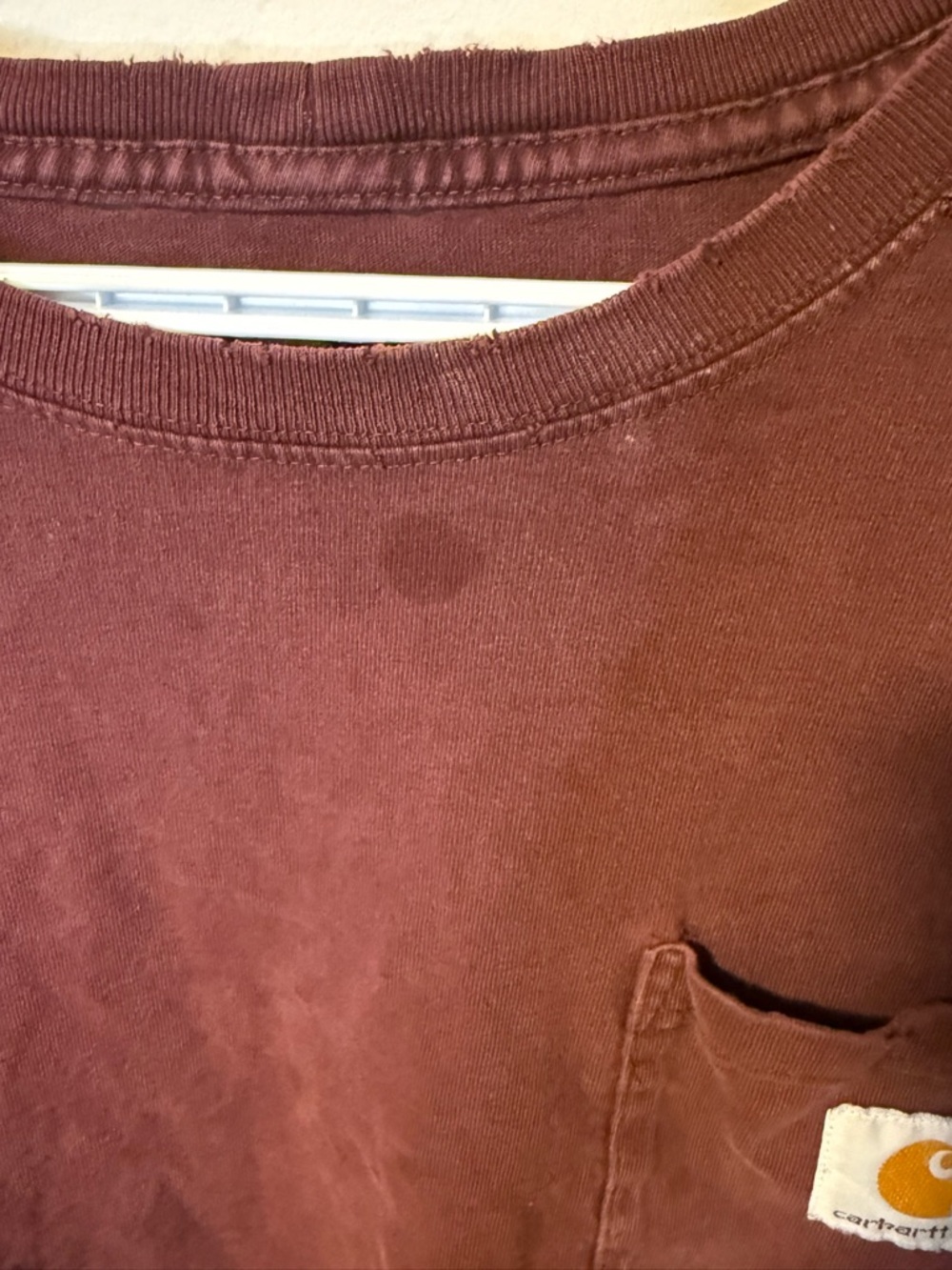 Carhartt Long Sleeve Pocket Tee - Burgundy - Picture 4 of 8